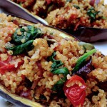 Aubergine & quinoa, rôti au four