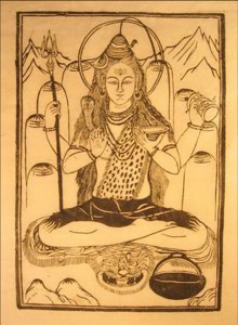 Shiva, dessin sur papier
