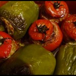 Baked stuffed tomatoes and peppers
