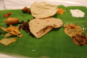 Chapati on banana leaf 