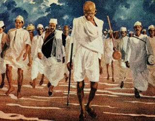 Gandhi la marche du sel, peinture
