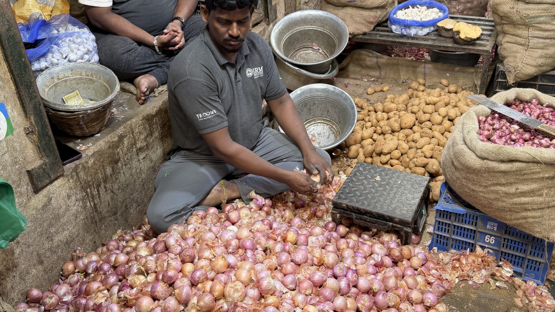 oignons, marché de Pondichéry