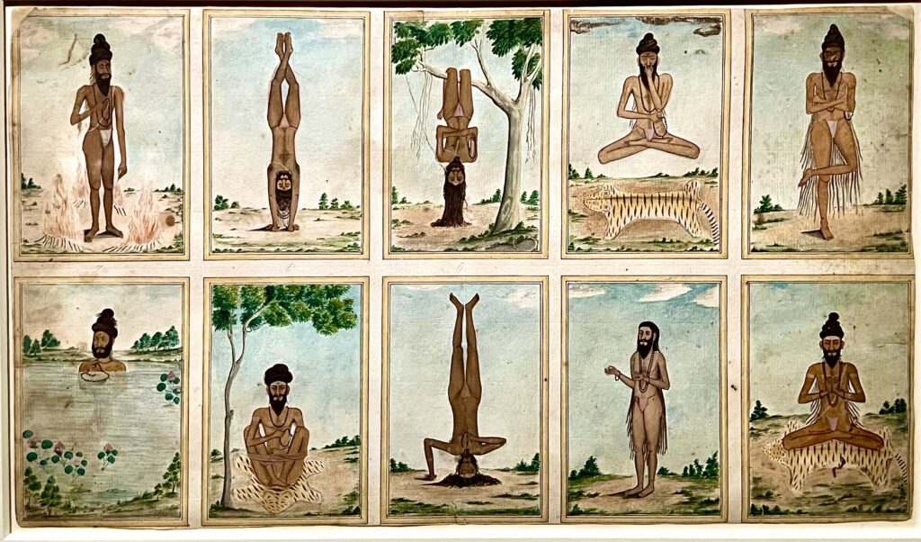 Postures de yoga, Gouache sur papier, Inde, Tamil Nadu Vers 1820
Londres, British Museum,